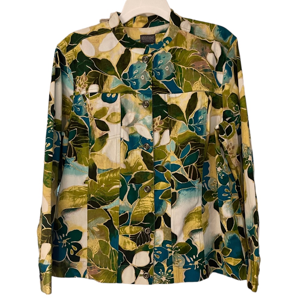 Additions By Chico’s Floral Jacket / Blazer Button Down Size 3